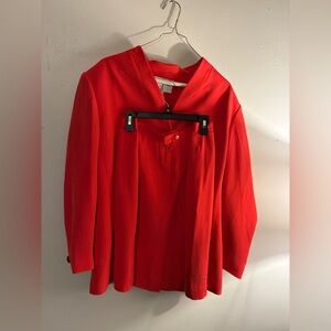 Jones New York 2-Piece Suit Set | Size 14 | Deep Coral Blazer & Skirt | Career